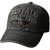 Buffalo Soldier Hat Vintage Embroidered Baseball Cap, Distressed Cotton Baseball Hat Adjustable Dad Hat