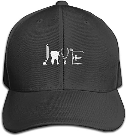 LOVE By Dental Equipments T-shirt Dentist Health Care Adjustable Baseball Caps Unstructured Dad Hat 100% Cotton Black
