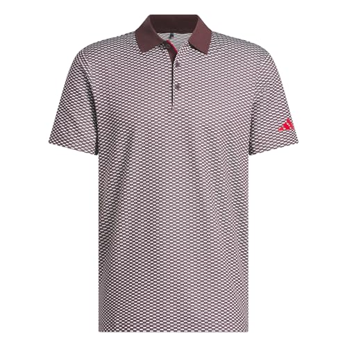 adidas Men's Beyond Textured Polo Shirt, Collegiate Navy/Collegiate Red, Large