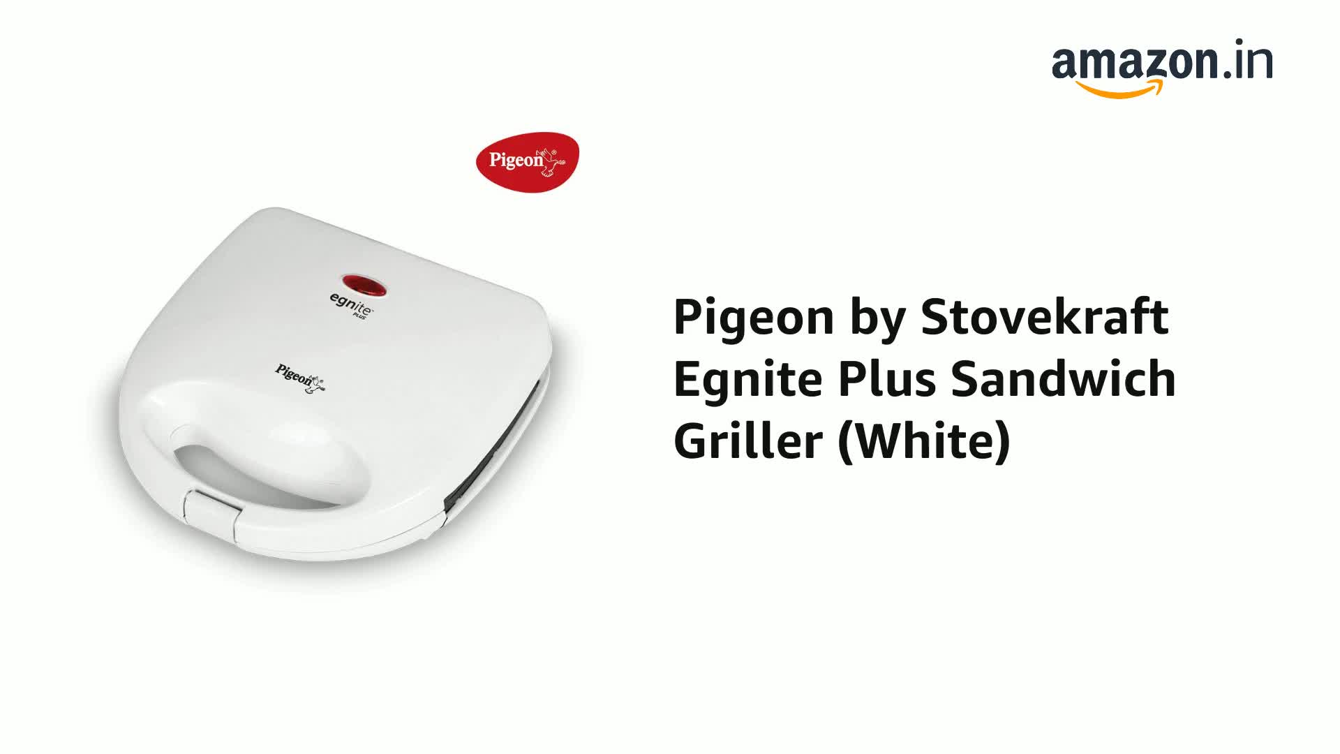 Pigeon by Stovekraft Egnite Plus Sandwich Griller (White) & Pigeon 2