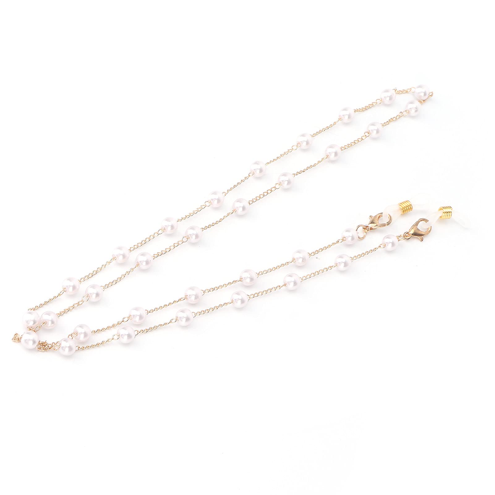 Pilipane Eyeglasses Chain,Stylish Eyeglass Chain, Mask Holder Chain, Alloy Fashionable Artificial Pearls Sunglasses Non鈥慡lip Strap Holder