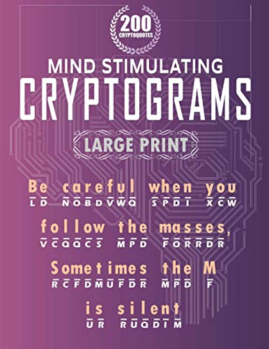 CRYPTOQUOTE Puzzle Activity Book - Mind Stimulating LARGE PRINT ...