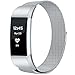 GEAK Fitbit Charge 2 Bands Metal,Milanese Loop Stainless Steel Replacement Accessories Magnetic Metal Large Bands for Fitbit Charge2,Silver
