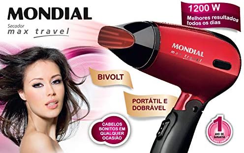 Secador Maxis Travel, Mondial, SC-10, Preto/Vermelho