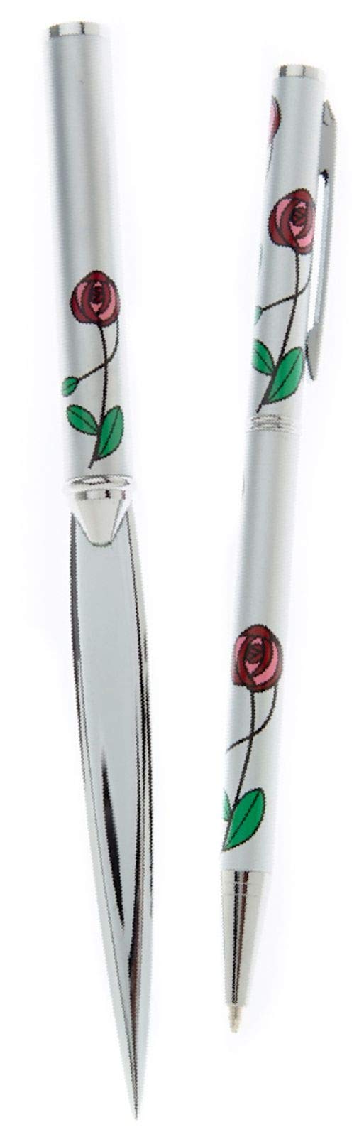 Womens Red Rose Pen and Letter Opener Gift Boxed Set - Charles Rennie Mackintosh Design