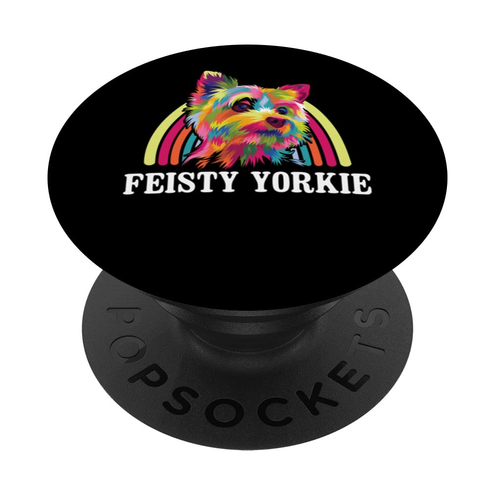Feisty Yorkie Yorkshire Terrier Dog Lover Toy Size Dog Pets PopSockets Swappable PopGrip