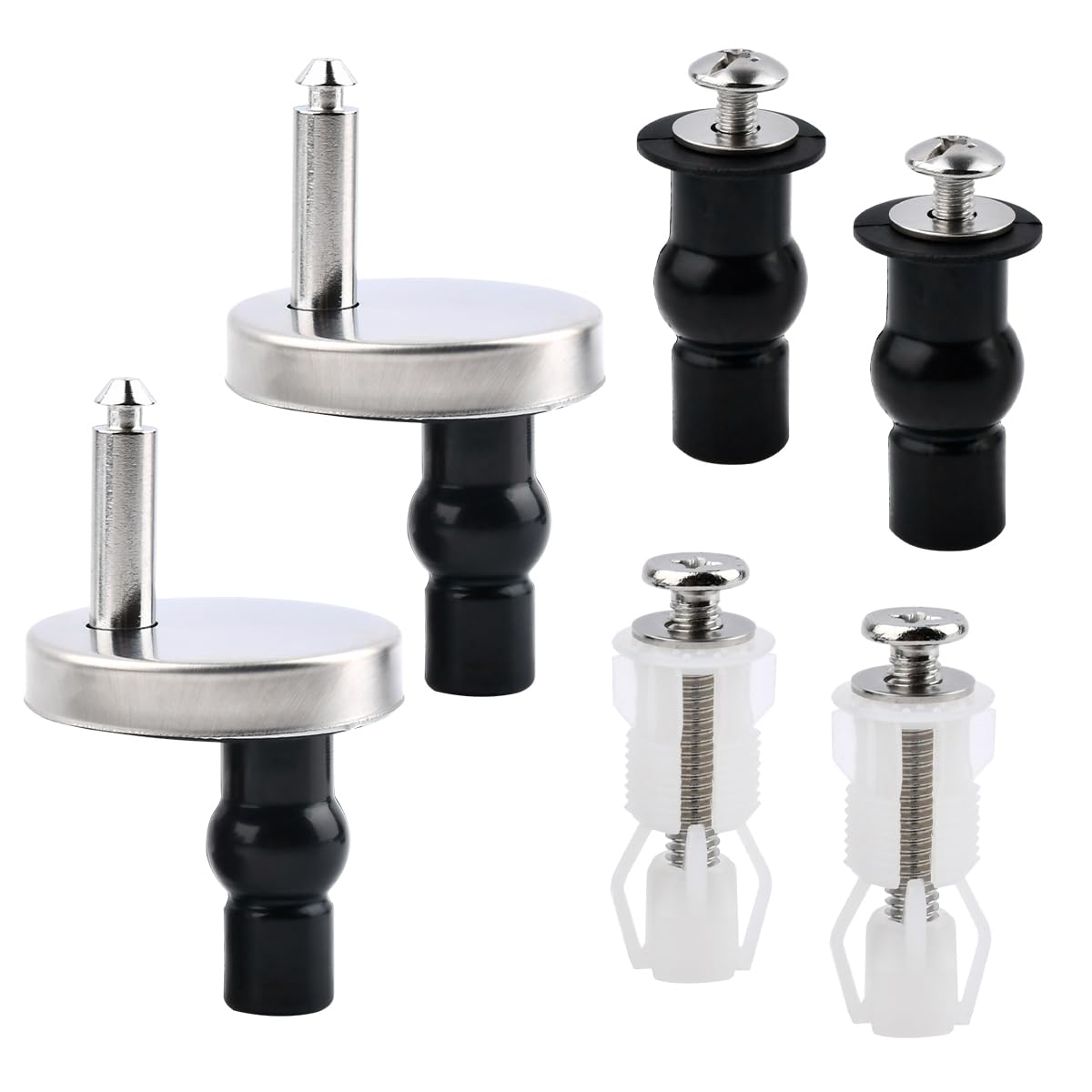 Toilet Seat Fixings Universal,6PCS Toilet Seat Expanding Rubber Screws Kit,Quick Release Toilet Seat Fittings for Toilet Blind Holes