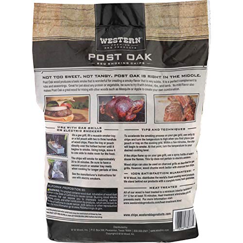 Western Premium BBQ Products Post Oak BBQ Smoking Chips, 180 cu in - Thumbnail 3