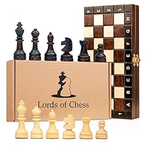 Schachspiel Schach Schachbrett Holz hochwertig – Chess Board Set klappbar mit Schachfiguren groß für Kinder und…