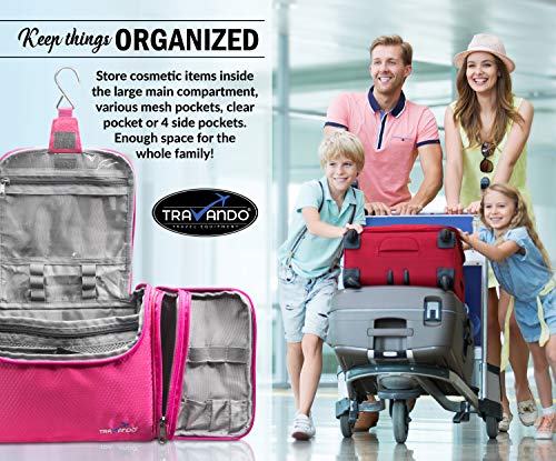 TRAVANDO XXL Toiletry Bag for Women"MAXI" with Hanging Hook - Large Wash Bag - Many Pockets - Travel Set, Travel Toiletry Kit Cosmetics Makeup Big Toilet Organizer Suitcase Luggage 5 TRAVANDO XXL Toiletry Bag for Women"MAXI" with Hanging Hook - Large Wash Bag - Many Pockets - Travel Set, Travel Toiletry Kit Cosmetics Makeup Big Toilet Organizer Suitcase Luggage