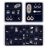 Neatnix Stax Jewelry Organizer Tray, Set of 3,  Midnight Blue
