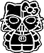 Hello Kitty Darth Vader Star Wars 4" Tall Decal Sticker for Cars Laptops Tablets Skateboard - Black