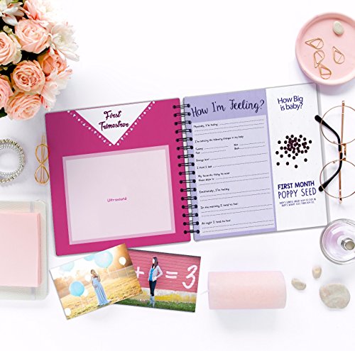 My Belly Book - Pregnancy Journal and Baby Memory Book with Stickers - Baby's Scrapbook and Photo Album - Perfect Gift for First Time Moms - Picture and Milestone Books for Toddlers (New Version)