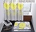 Wimaha No Hook Yellow and Grey Shower Curtain, Cloth Shower Curtain Fabric Machine Washable, 74 x 71 Bathroom Shower Curtain