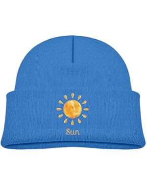 Kids Fashion Yellow Golden Big Cute Sun Sunshine Casual Flexible Winter Knit Hats/Ski Cap/Beanie/Skully Hat Cap