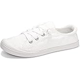 Womens Slip On Shoes, Comfort Canvas Sneakers with Low Top, Casual Fashion Shoes for Women Walking with Non Slip Rubber Outsole