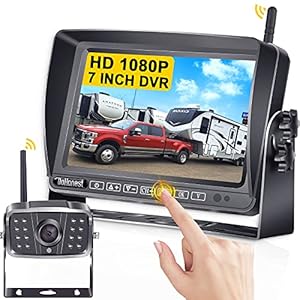 DoHonest RV Backup Camera Wireless HD 1080P with 7‘’ Touch Key DVR Monitor, 2022 Newest Version Rear View Camera Stable…