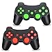 TPFOON PS3 Wireless Controller, 2pcs Pack Bluetooth Double Vibration Sixaxis Gamepad Joystick for Sony Playstation 3 PS3