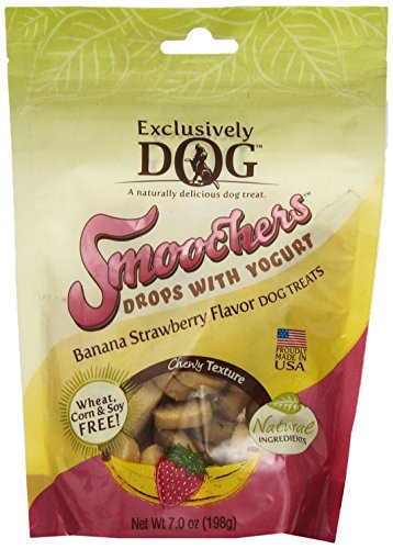 EXCLUSIVELY DOG Dog Smoochers Drops with Yogurt Treat, Banana/Strawberry