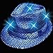 WeGlow International Light Up Sequin Fedora Hat, Blue