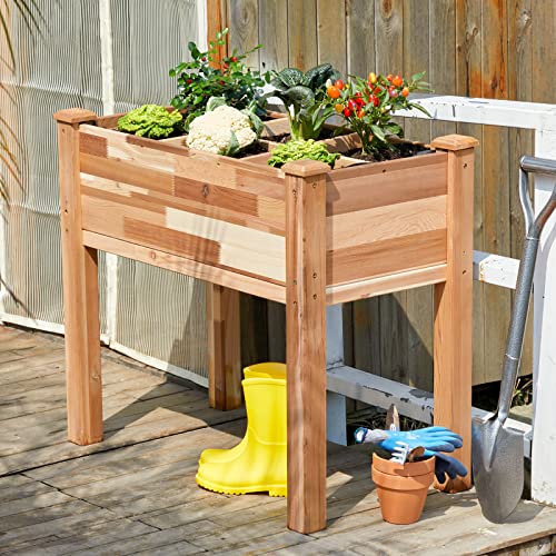 AMERLIFE Cedar Raised Garden Bed Elevated Wooden Planter Box 6