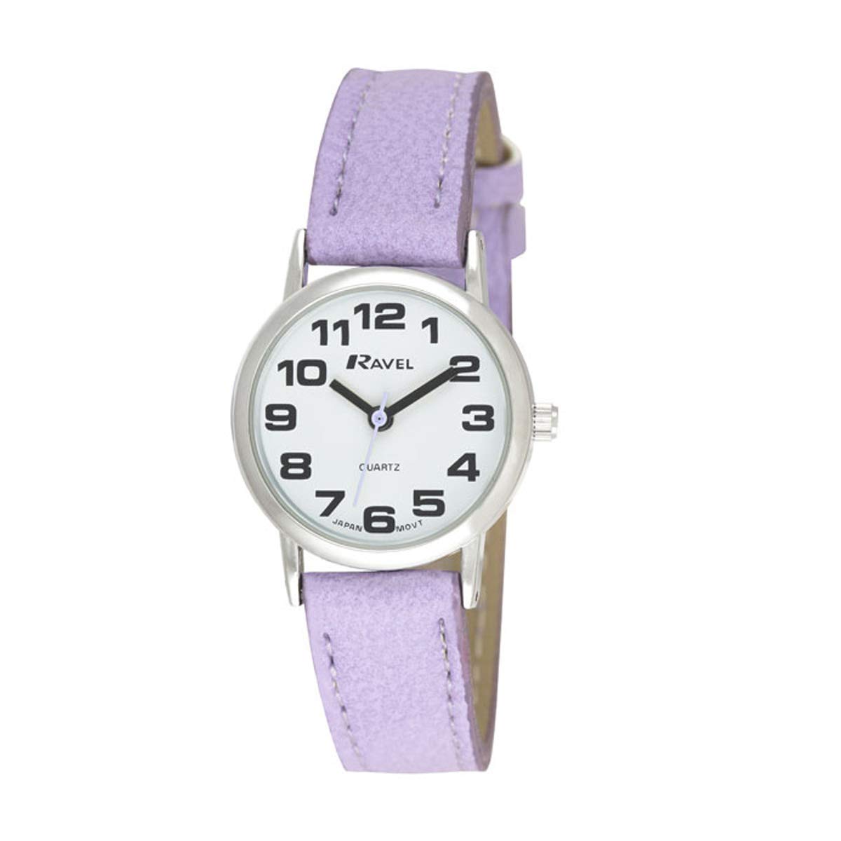 Ravel Women's Easy Read Watch with Big Numbers (Medium) - Purple/White Tone/White Dial — image 1