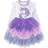 VIKITA Toddler Girls Dresses Winter Long Sleeve Tutu Party Dress for Girl 2-12 Years Xmas Gift