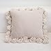 famibay Knitted Pillow Covers with Pompoms Tassel Boho Striped Cable Knit Throw Pillow Cases Decorative Pillow Cushion Cover Set for Home Sofa Couch Bed 18” x 18” Beige