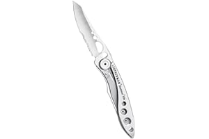 LEATHERMAN, Skeletool KBX Pocket Multitool with Knife and Bottle Opener, Stainless Steel