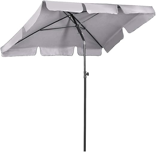 Sekey 200 X 125 Cm Parasol Market Umbrella Garden Umbrella Patio Umbrella Sun Protection Uv 50 Light Grey Square Amazon Co Uk Clothing