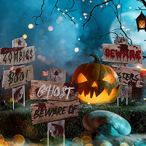 Shindel Halloween Yard Signs, Halloween Yard Decorations Outdoor Lawn Signs Halloween Yard Stakes Decor for Haunted House Scary Theme Party 3PCS