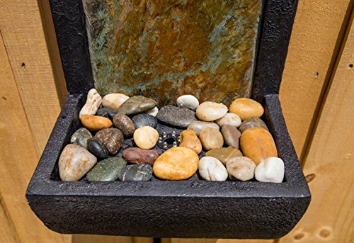 Kenroy Home 51034SLBL Triptych Indoor/Outdoor Wall Fountain with Light, 37" H, Natural Green Slate/Black Finish - Thumbnail 4