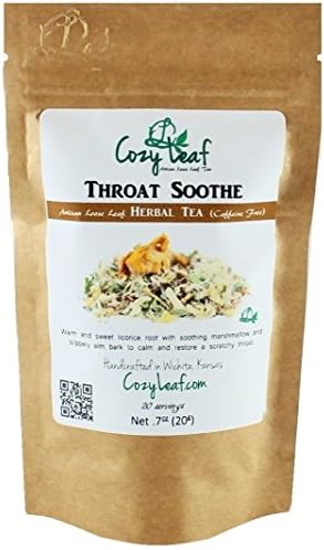 THROAT SOOTHE - Organic Artisan Loose Leaf Herbal Tea Blend - FORMULATED and BLENDED by Cozy Leaf in Wichita Kansas USA