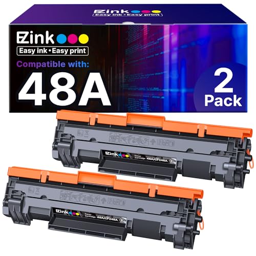 E-Z Ink 48A CF248A Compatible Toner Cartridges Replacement for HP 48A Toner Cartridge Black CF248A to use with Pro M15w M28w M29w M31w M28a M29a M30w M15a M16a M16w Printer (Black, 2 Pack) Image