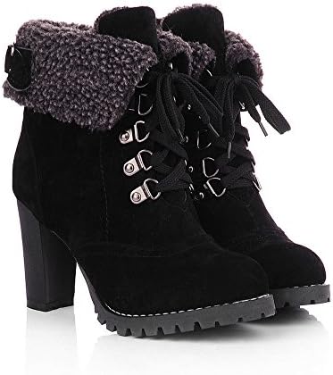 leanna Women Winter Autumn Fashion Sexy Platform High Heels Lace Up Suede Ankle Motorcycle Martin Boots