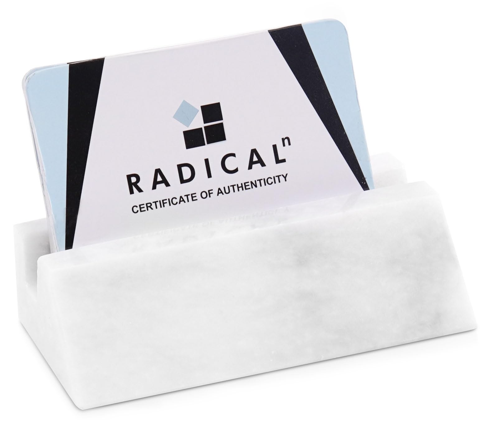 Radicaln marble Business Card Holder White Handmade Office Desk Card Organizer - Gift Cards, Debit Cards, Credit Card Holder - Small Office Supplies Business Card Holders, White