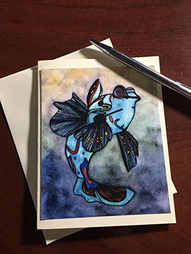 Mandarin Fish Note Card - Original Watercolor Print