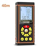 VCHON Laser Distance Meter 40m, Portable Handle Digital Measure Tool Range Finder with Bubble Level and Large Backlit LCD 4 Line Display(40m/131ft)