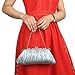 Fashion Road Womens Satin Pleated Evening Clutch Bags Purse Wedding Cocktail Party Handbags Silver