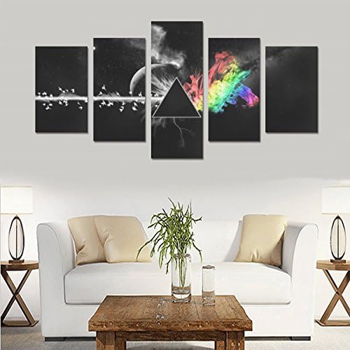 Dark Sides of the Moon Pink Floyd Canvas Wall Art Prints (No Frame) 5-Pieces