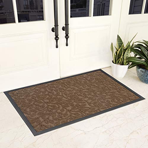 image for Mibao Durable Rubber Door Mat, Waterproof Non-Slip Easy Clean Low-Prof