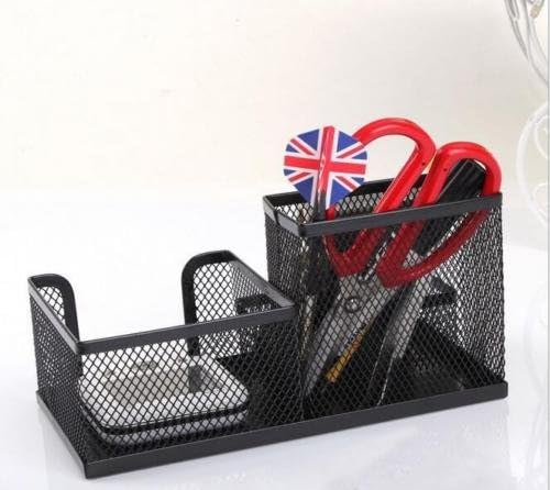 Mesh Metal Desktop Office Pen Pencil Holder Oval Cup Comes With Extra Organizational Features For Holding Clips Or Other Small Supplies