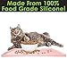CatGuru Cat Food Mat, Small & Large Pet Feedingd Mat, 100% Waterproof Cat Mats for Food and Water, Silicone Mats for Pet Bowls, Non-Slip Placemat for Water Bowl or Fountain (Small, Pink)