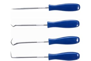 4-Piece Precision Pick and Hook Set, Includes Precision 90 Degree, Hook, Combination and Straight Hooks and Picks, Easily Rem