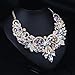 Hamer Gothic Jewelry White and Black Crystal Charms Choker Necklace and Earrings Wedding Jewelry Sets for Brides Prom Costume Jewelry for Women (White)