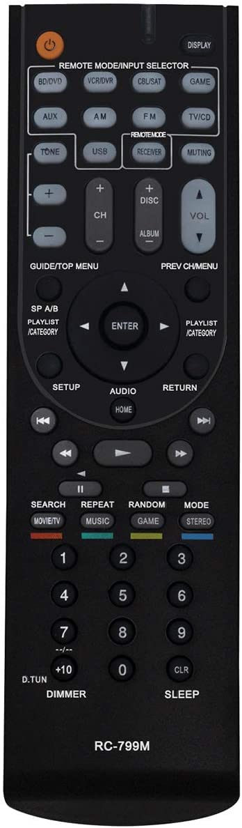 RC-799M Replace Remote Control - VINABTY RC799M Remote Control Replacement for Onkyo TV TX-SR309 HT-R558 HT-R548 HT-S5405 HT-R591 HT-R590 HT-R391