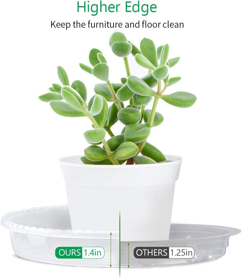JOYSEUS Plant Saucers - 12 inch - Durable Plastic Plant Tray for Flower Pots, Clear Plant Saucer for Indoor Plants Pots & Outdoor Plants (4 Pack) : Garden & Outdoor