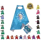 FAJ Elsa, Girls Super Hero Cape and Mask Dress Up Costume, Halloween, Birthday