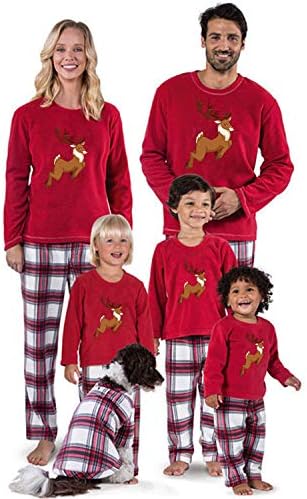 Christmas Set for Family,LianMengMVP Santa Deer Tops Blouse Pants T Shirt Tops Pajamas Sleepwear Outfits Family Matching PJ Sets Homewear