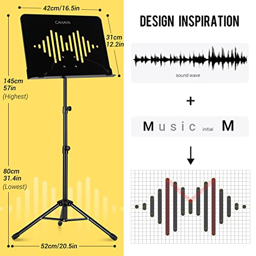 CAHAYA Sheet Music Stand Portable with Carrying Bag Metal Table Top